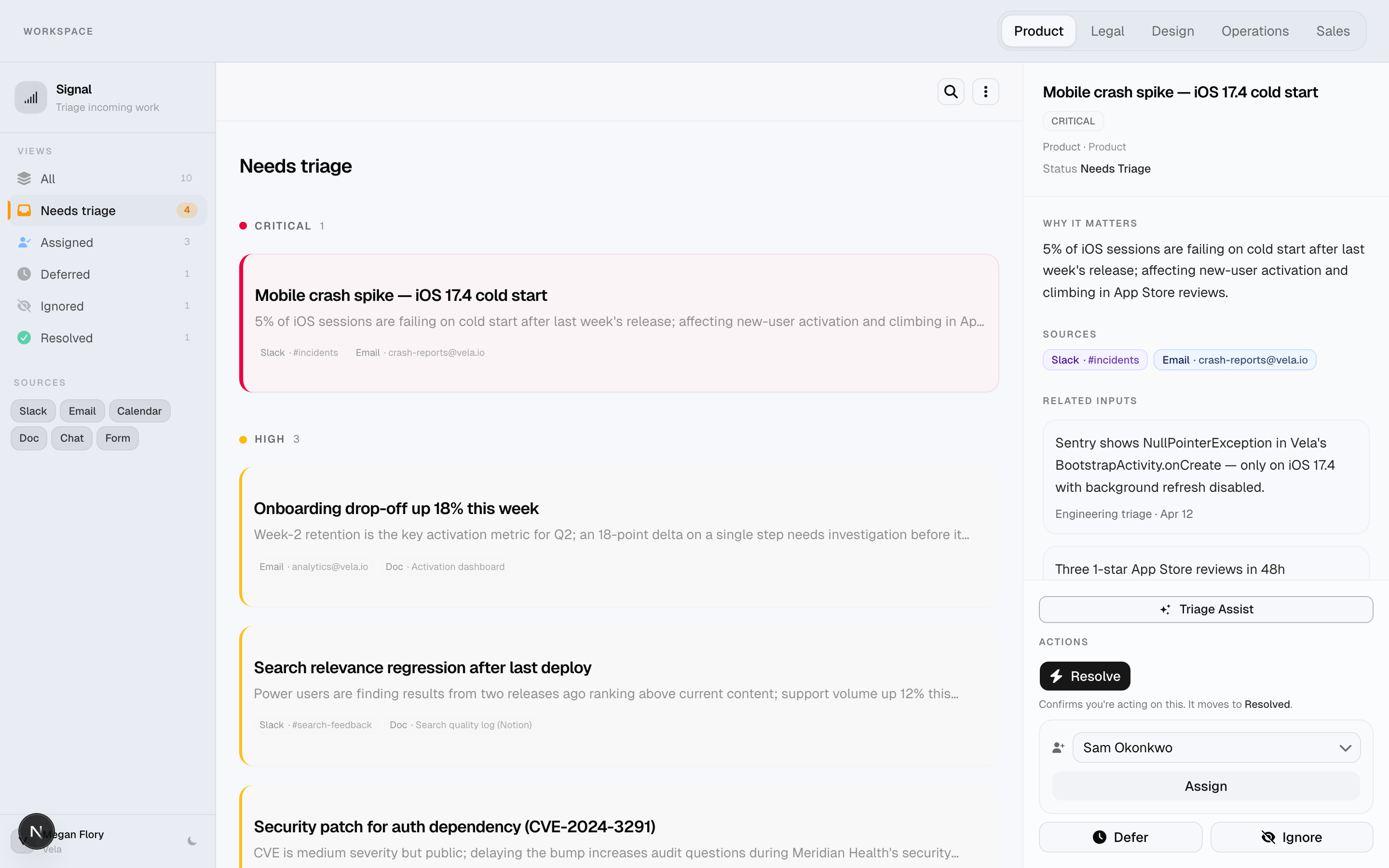 Signal Work Management full workspace